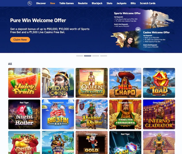 Purewin Casino games