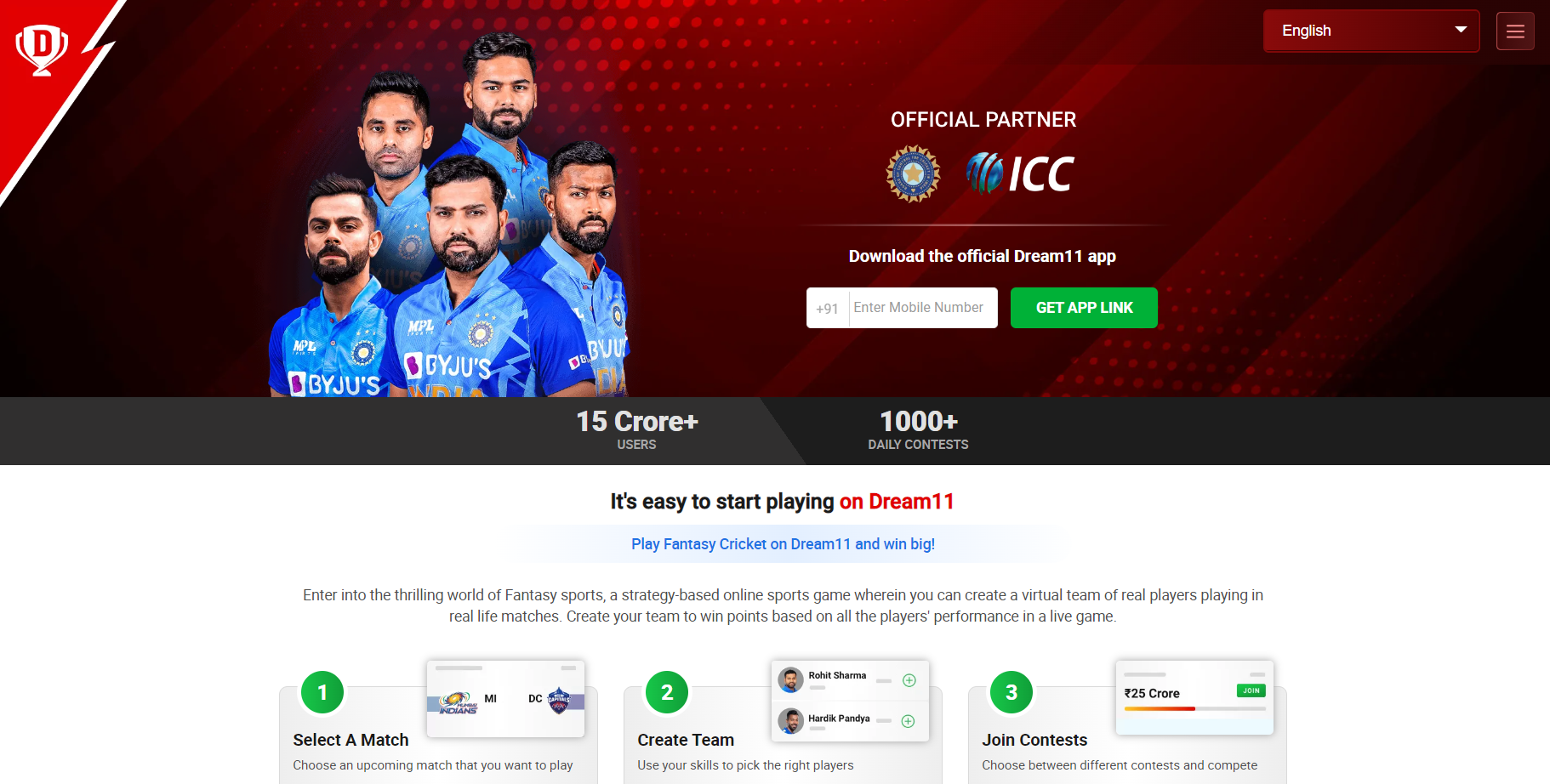 Dream11 Website